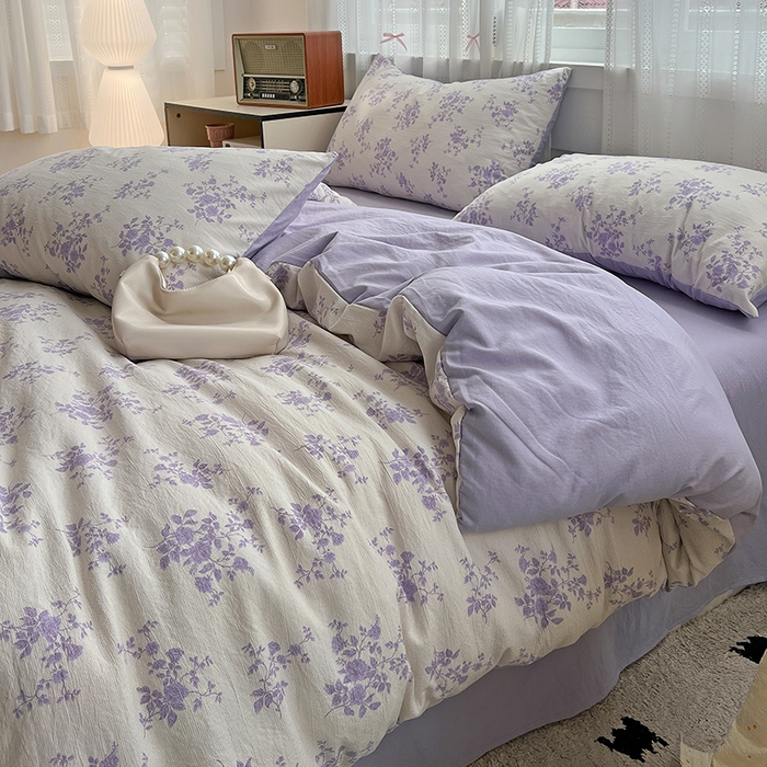 91家纺网 家纺一手货源 找家纺 名品家纺 2026新品加厚高克重亚麻原麻提花四件套（提供买家秀） 青芷