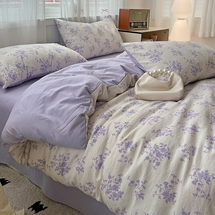 91家纺网 家纺一手货源 找家纺 名品家纺 2026新品加厚高克重亚麻原麻提花四件套（提供买家秀） 青芷