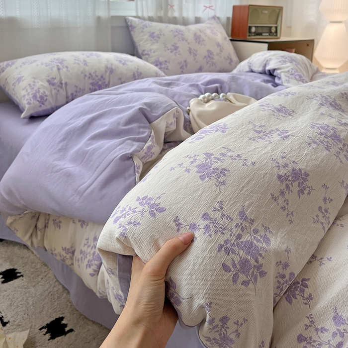 91家纺网 家纺一手货源 找家纺 名品家纺 2026新品加厚高克重亚麻原麻提花四件套（提供买家秀） 青芷