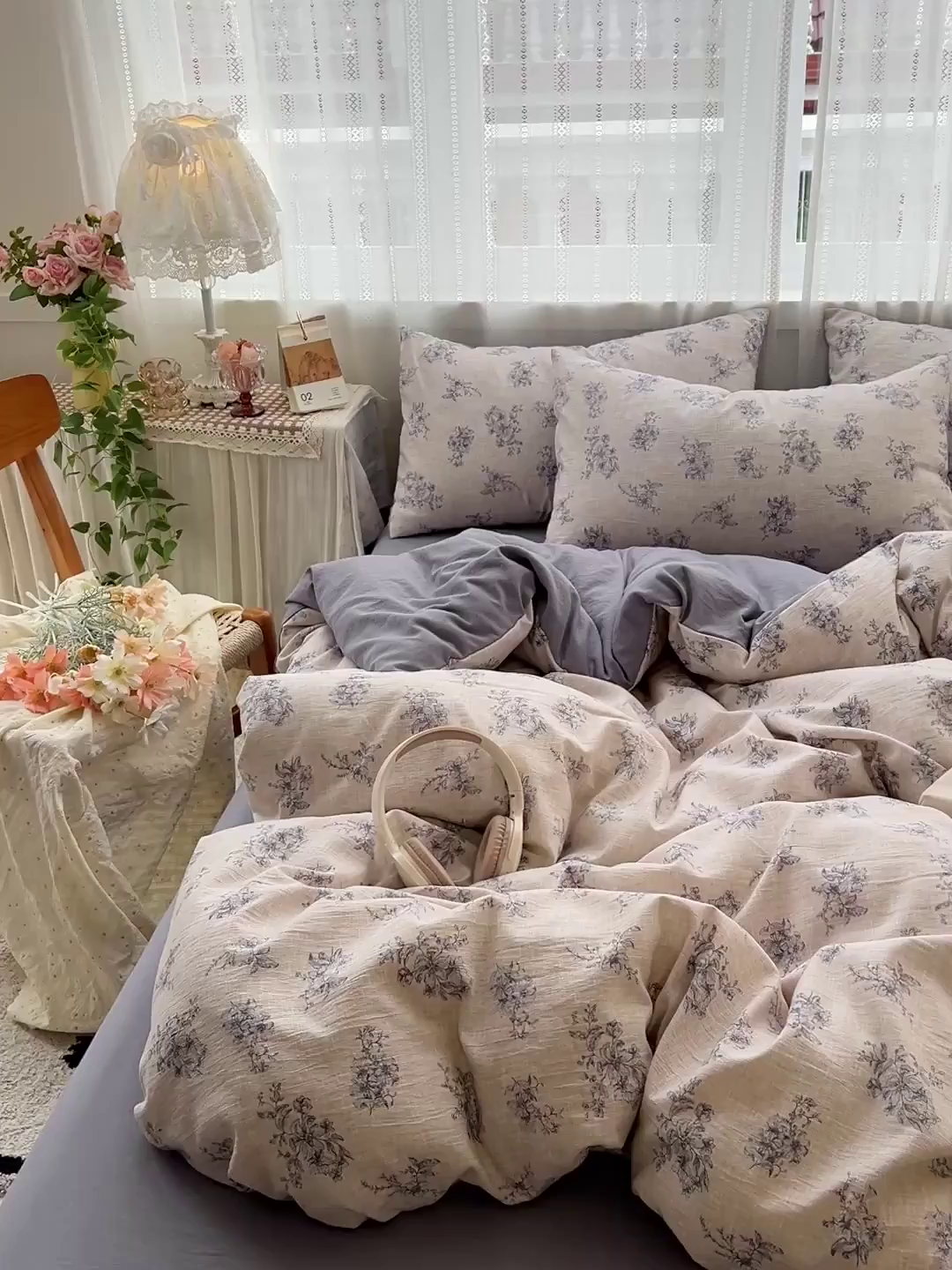 91家纺网 家纺一手货源 找家纺 名品家纺 2026新品加厚高克重亚麻原麻提花四件套（提供买家秀） 素兰馨