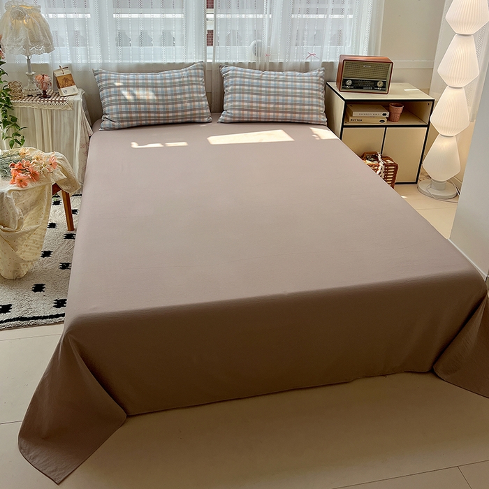 91家纺网 家纺一手货源 找家纺 名品家纺 2026新品加厚高克重亚麻原麻提花四件套（提供买家秀） 素雅