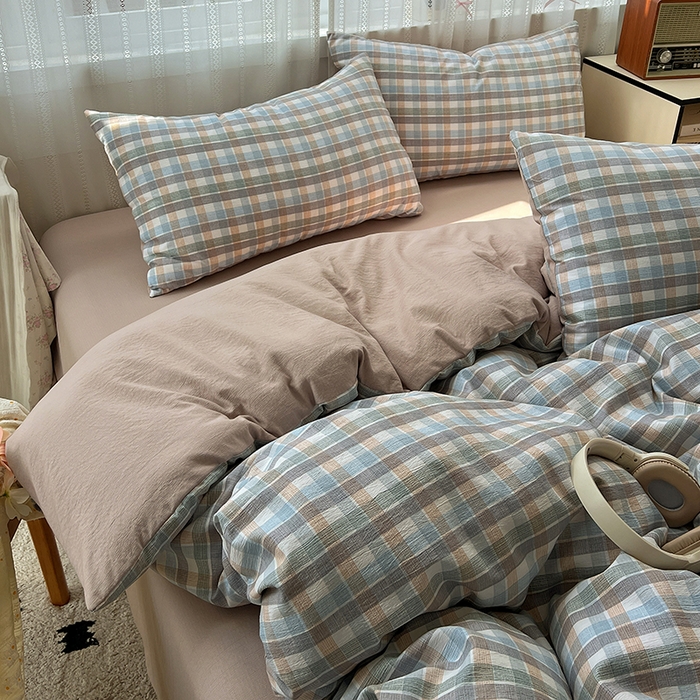 91家纺网 家纺一手货源 找家纺 名品家纺 2026新品加厚高克重亚麻原麻提花四件套（提供买家秀） 素雅