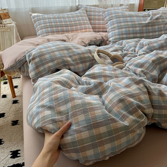 91家纺网 家纺一手货源 找家纺 名品家纺 2026新品加厚高克重亚麻原麻提花四件套（提供买家秀） 素雅