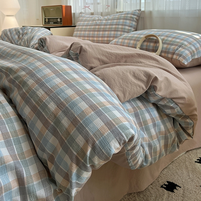 91家纺网 家纺一手货源 找家纺 名品家纺 2026新品加厚高克重亚麻原麻提花四件套（提供买家秀） 素雅