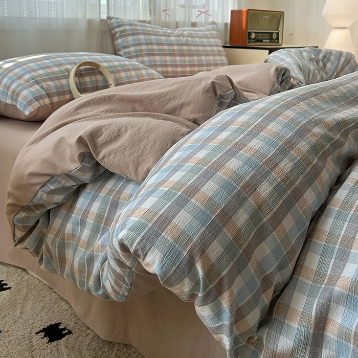 91家纺网 家纺一手货源 找家纺 名品家纺 2026新品加厚高克重亚麻原麻提花四件套（提供买家秀） 素雅