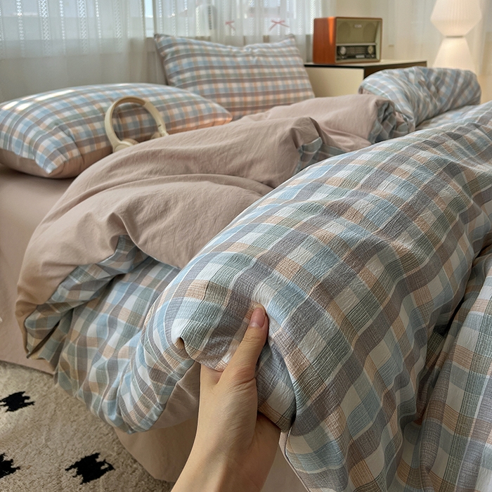 91家纺网 家纺一手货源 找家纺 名品家纺 2026新品加厚高克重亚麻原麻提花四件套（提供买家秀） 素雅