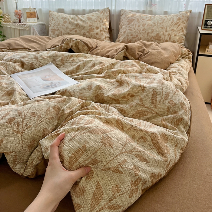 名品家纺 2026新品加厚高克重亚麻原麻提花四件套（提供买家秀） 夜莺之歌