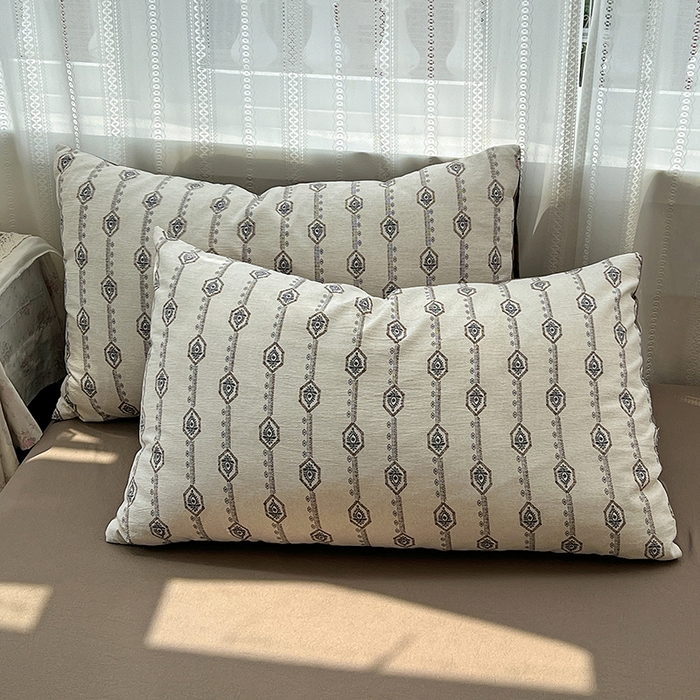 91家纺网 家纺一手货源 找家纺 名品家纺 2026新品加厚高克重亚麻原麻提花四件套（提供买家秀） 伊芙琳