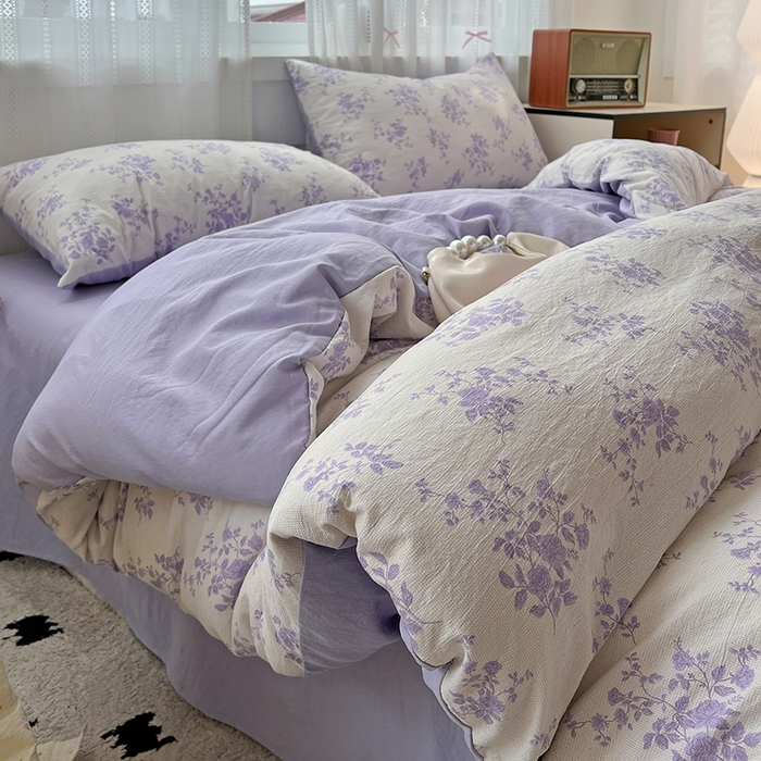 91家纺网 家纺一手货源 找家纺 （总）名品家纺 2025新品加厚高克重亚麻原麻提花四件套（提供买家秀）