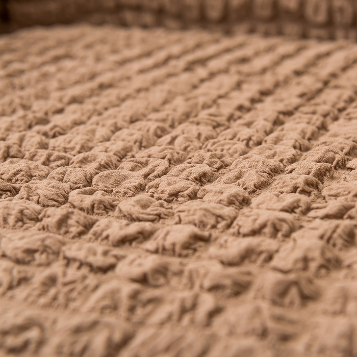 91家纺网 家纺一手货源 找家纺 布兰鸟【沙发套】 2025新款泡泡沙发套【英文裙摆款】多个沙发风格 单色埃及灰