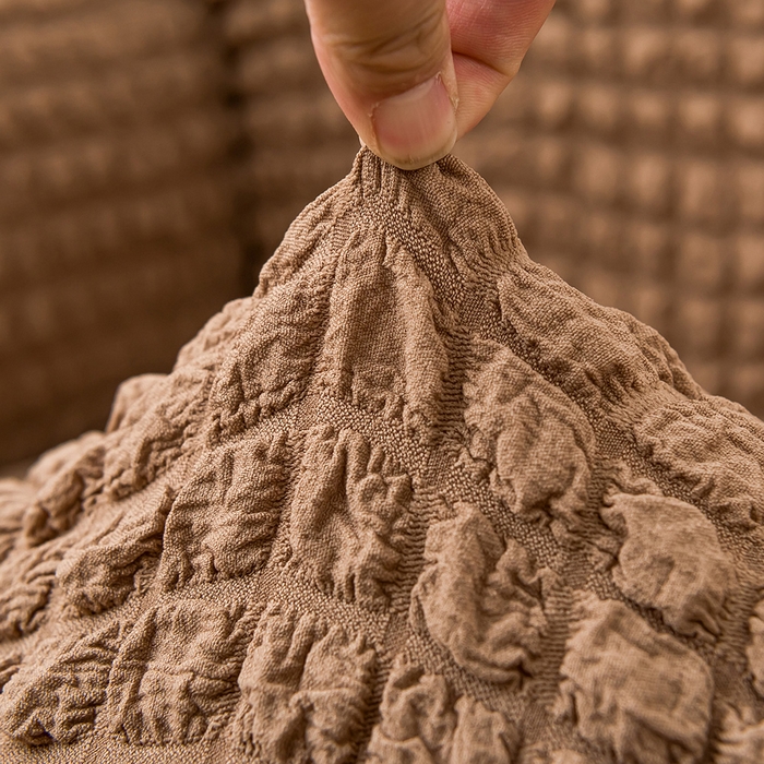 91家纺网 家纺一手货源 找家纺 布兰鸟【沙发套】 2025新款泡泡沙发套【英文裙摆款】多个沙发风格 单色埃及灰