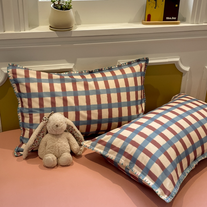 91家纺网 家纺一手货源 找家纺 （总）蓝邻家纺 2025新款全棉纯棉加厚磨毛多巴胺贝壳边四件套