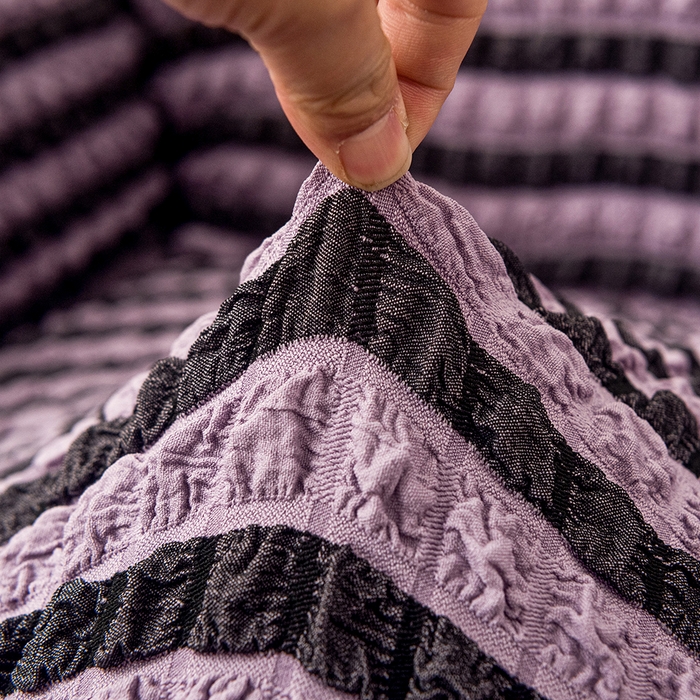 91家纺网 家纺一手货源 找家纺 布兰鸟【沙发套】 2025新款泡泡沙发套【英文裙摆款】多个沙发风格 双色紫