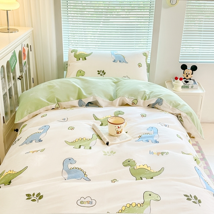 91家纺网 家纺一手货源 找家纺 寐眠 2025新款全棉纯棉印花学生三件套上下铺三件套 秘境