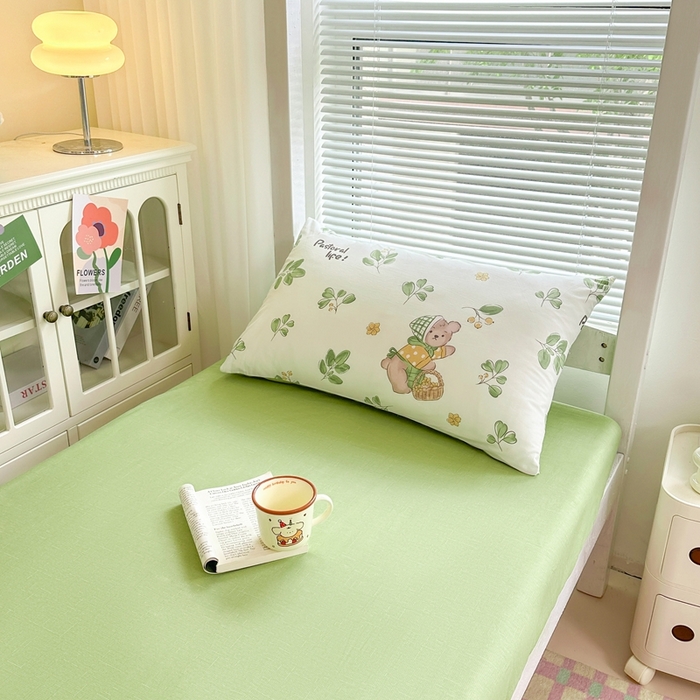 91家纺网 家纺一手货源 找家纺 寐眠 2025新款全棉纯棉印花学生三件套上下铺三件套 秋实