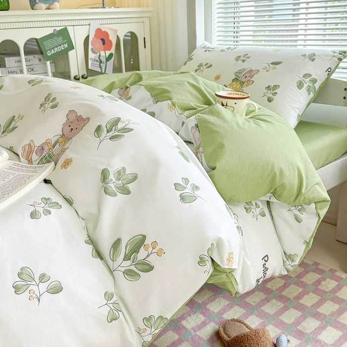 91家纺网 家纺一手货源 找家纺 寐眠 2025新款全棉纯棉印花学生三件套上下铺三件套 秋实