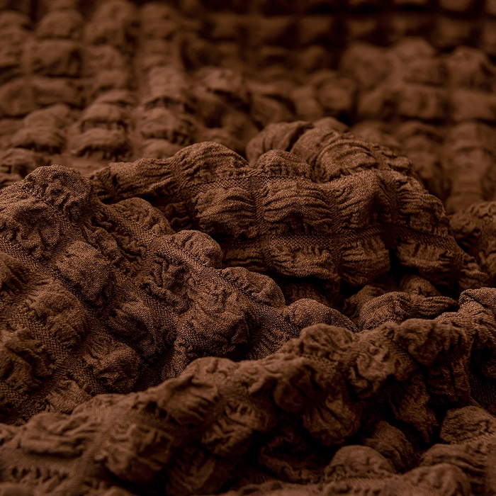 91家纺网 家纺一手货源 找家纺 布兰鸟【沙发套】 2025新款泡泡沙发套【英文裙摆款】三人沙发风格 单色中咖