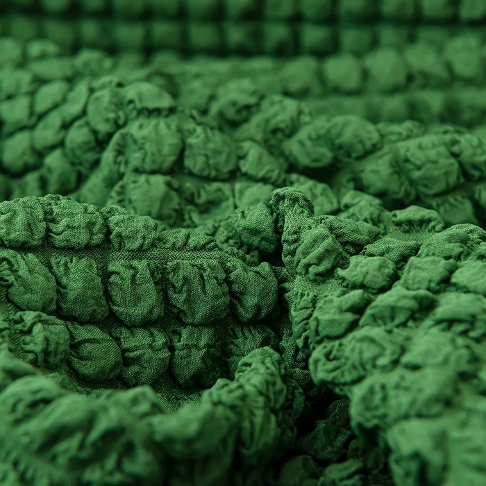 91家纺网 家纺一手货源 找家纺 布兰鸟【沙发套】 2025新款泡泡沙发套【英文裙摆款】三人沙发风格 豆沙绿