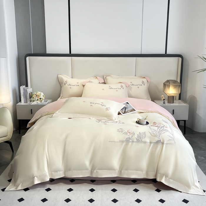 91家纺网 家纺一手货源 找家纺 （总）青柚 2024秋冬加厚母婴贡缎棉蝴蝶款四件套-飞舞