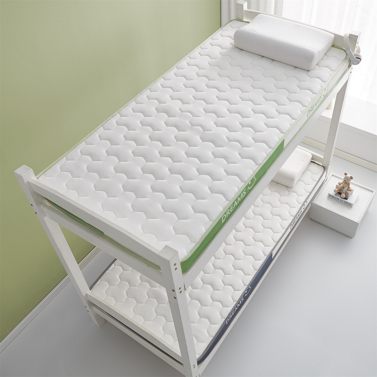 91家纺网 家纺一手货源 找家纺 （总）布卢姆床垫 2025新款A类针织乳胶立体记忆海绵学生床垫--微笑