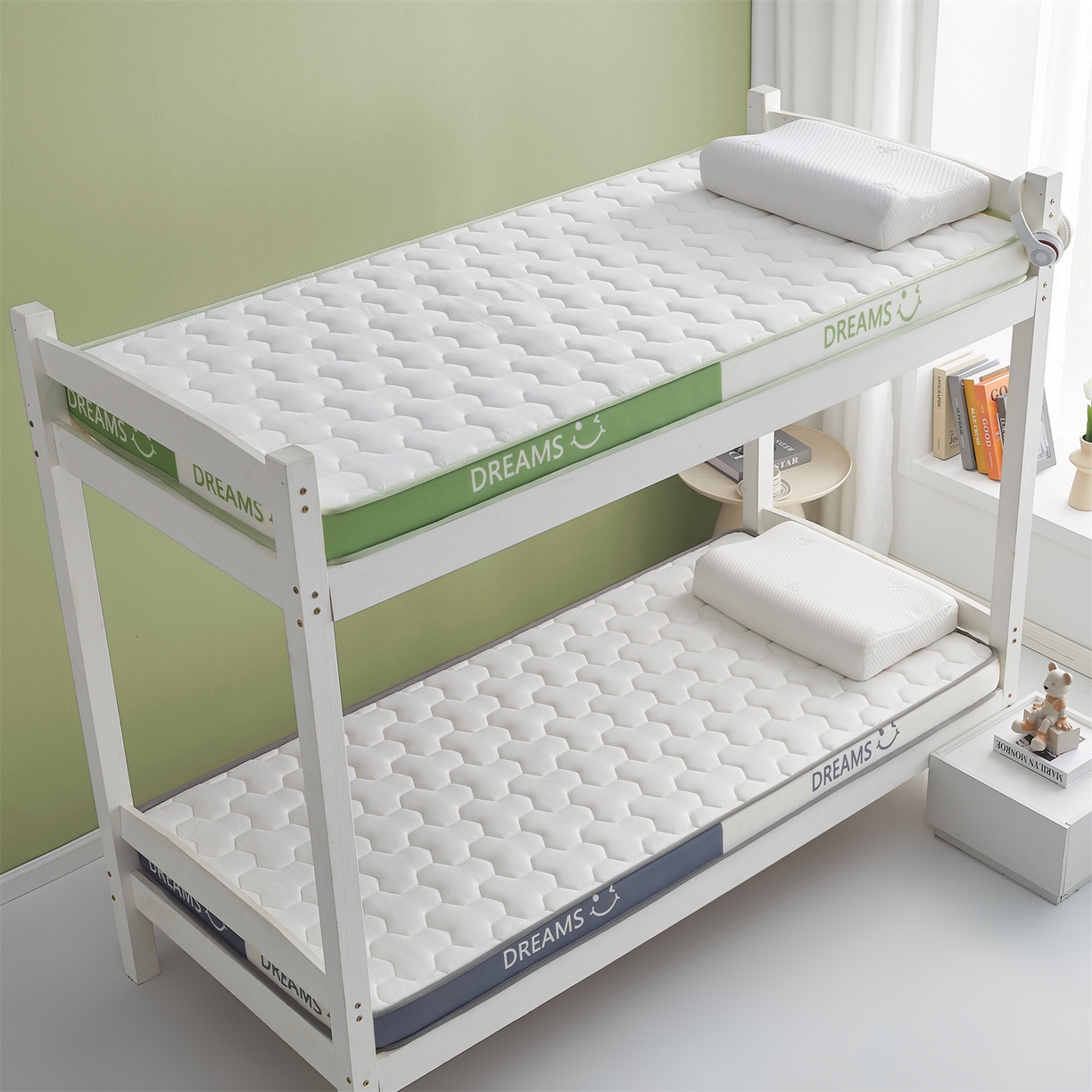 91家纺网 家纺一手货源 找家纺 （总）布卢姆床垫 2025新款A类针织乳胶立体记忆海绵学生床垫--微笑