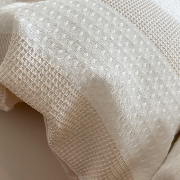 91家纺网 家纺一手货源 找家纺 缘生活 2025新款色织华夫格四件套 色织华夫格卡其