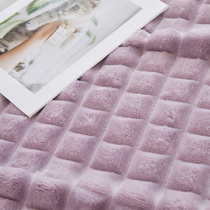 91家纺网 家纺一手货源 找家纺 楼兰公主2025新款云感梦境毛球毯  罗兰紫