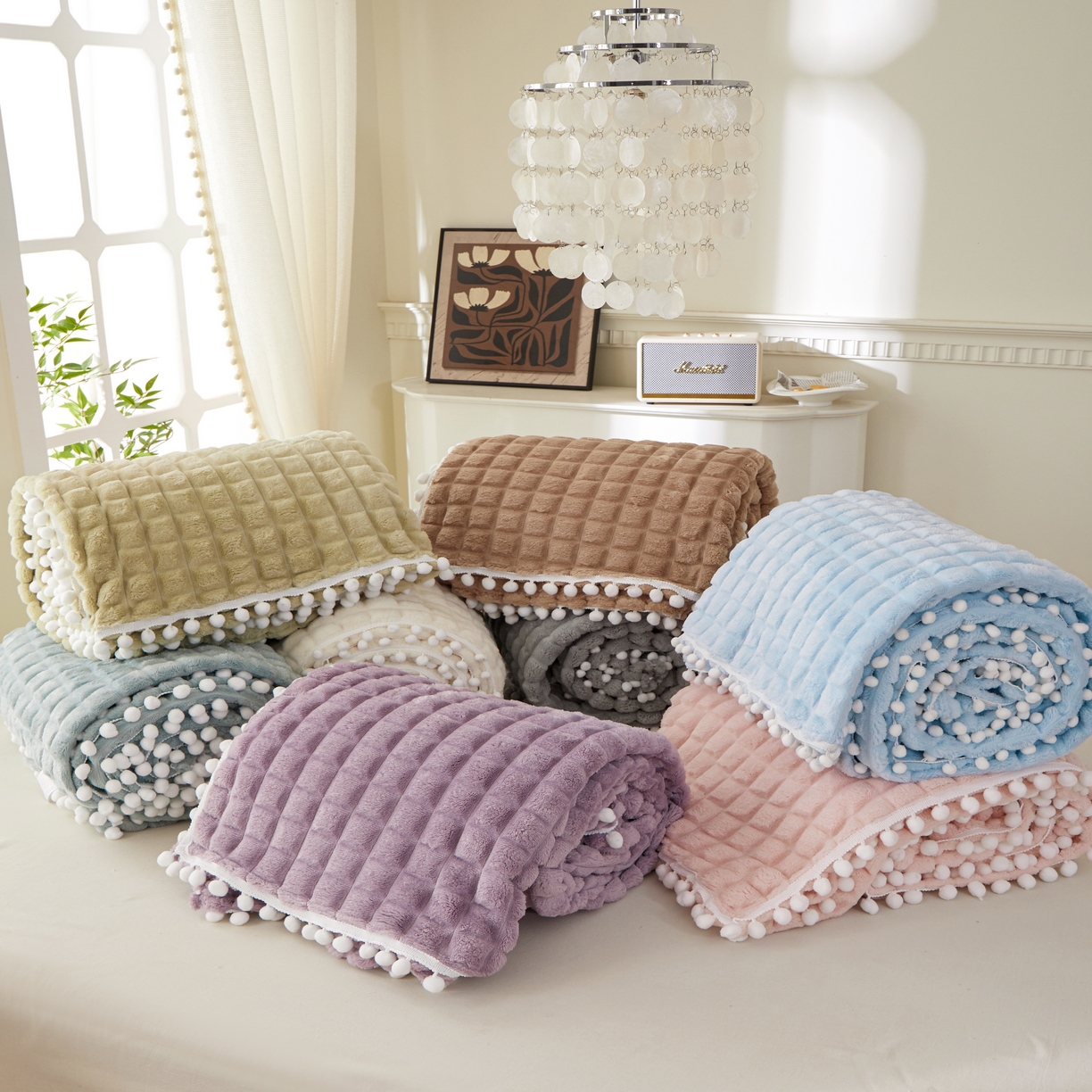 （总）楼兰公主2025新款云感梦境毛球毯 