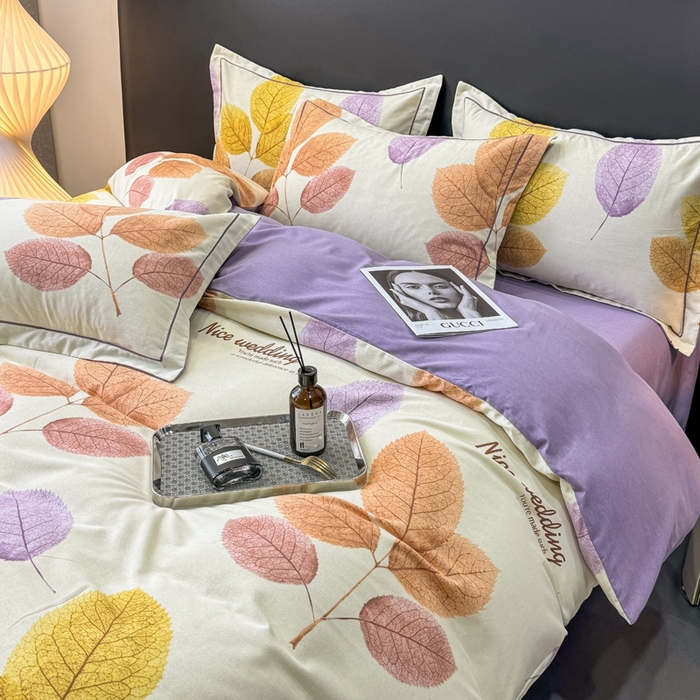 91家纺网 家纺一手货源 找家纺 昊翔 2025下半年新款全棉纯棉加厚磨毛四件套 缤纷