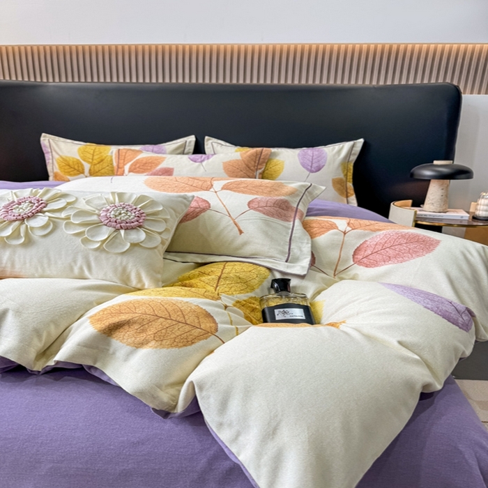 91家纺网 家纺一手货源 找家纺 昊翔 2025下半年新款全棉纯棉加厚磨毛四件套 缤纷