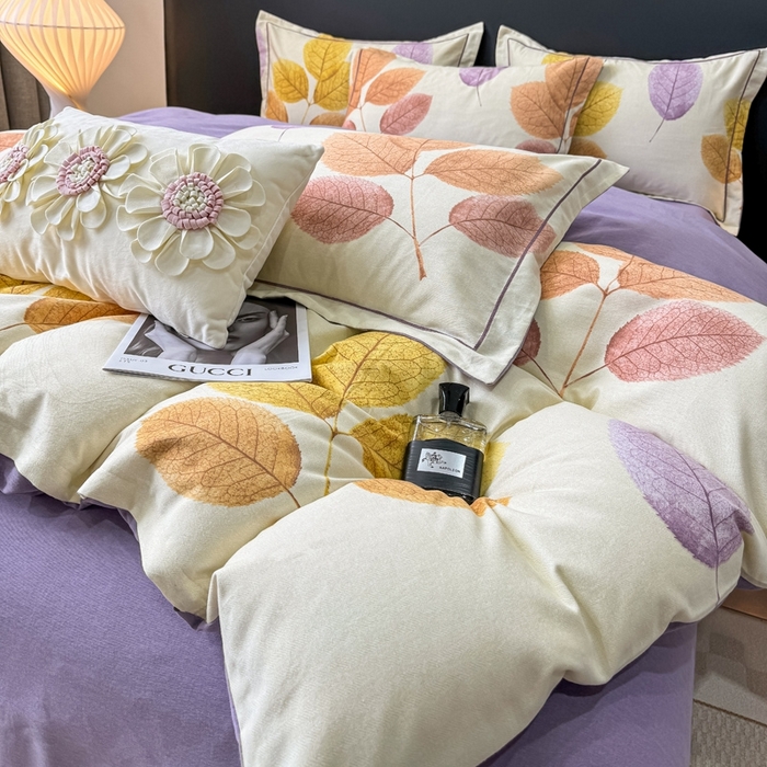 91家纺网 家纺一手货源 找家纺 昊翔 2025下半年新款全棉纯棉加厚磨毛四件套 缤纷