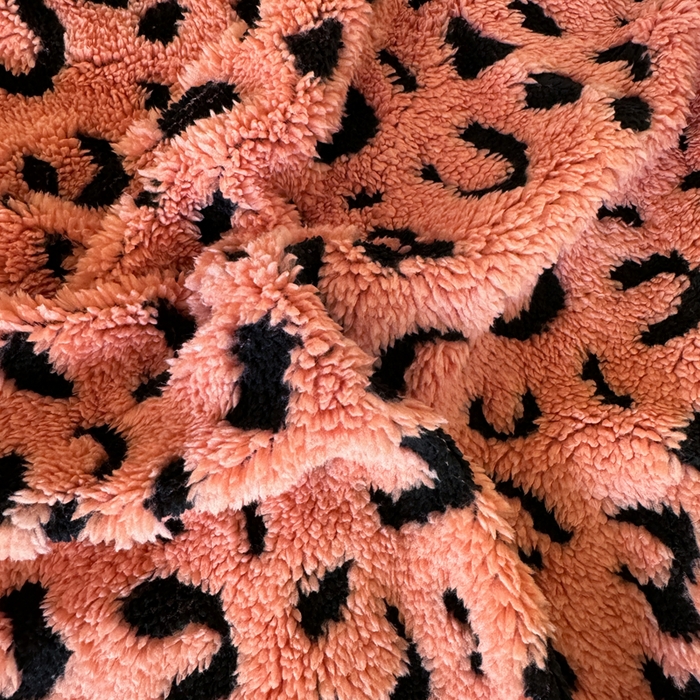 91家纺网 家纺一手货源 找家纺 丹本家纺 2025新款双层阳离子提花塔芙绒羊羔绒跨境双层毛毯盖毯毯子 豹纹橘