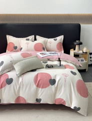 91家纺网 家纺一手货源 找家纺 昊翔 2025下半年新款全棉纯棉加厚磨毛四件套 晨光-粉