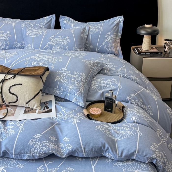 91家纺网 家纺一手货源 找家纺 昊翔 2025下半年新款全棉纯棉加厚磨毛四件套 晨暮间-灰