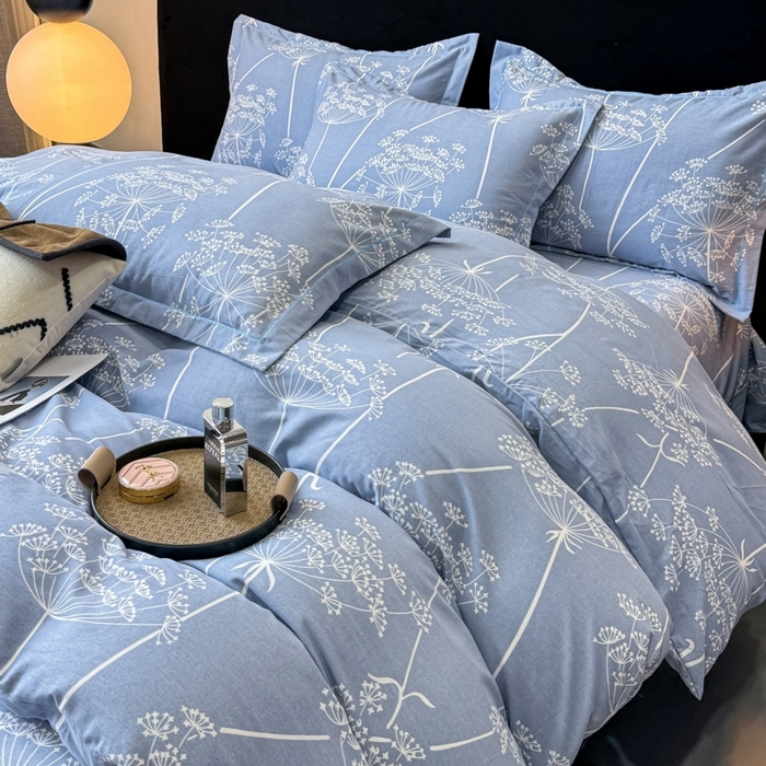 91家纺网 家纺一手货源 找家纺 昊翔 2025下半年新款全棉纯棉加厚磨毛四件套 晨暮间-灰