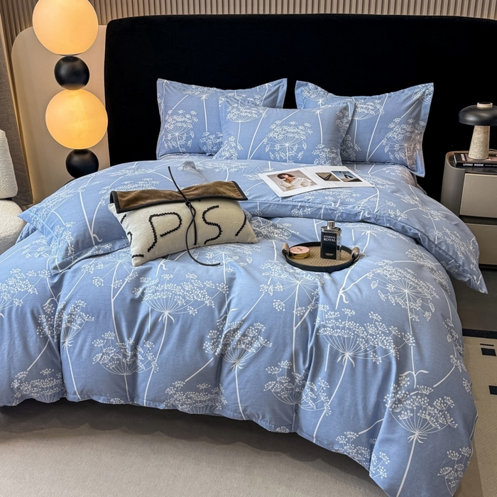 91家纺网 家纺一手货源 找家纺 昊翔 2025下半年新款全棉纯棉加厚磨毛四件套 晨暮间-灰