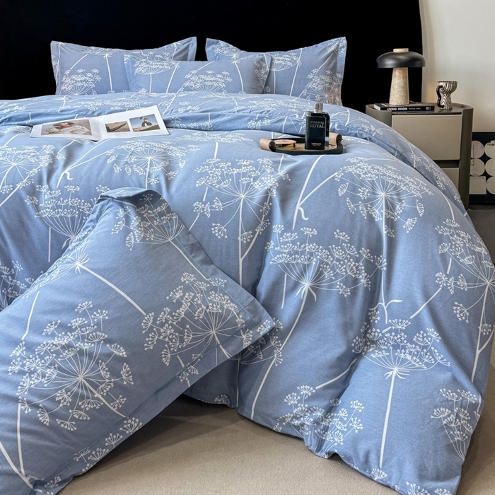 91家纺网 家纺一手货源 找家纺 昊翔 2025下半年新款全棉纯棉加厚磨毛四件套 晨暮间-灰