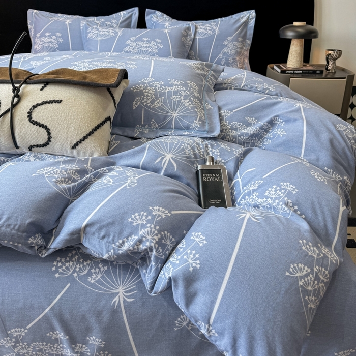 91家纺网 家纺一手货源 找家纺 昊翔 2025下半年新款全棉纯棉加厚磨毛四件套 晨暮间-灰