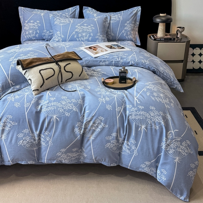 91家纺网 家纺一手货源 找家纺 昊翔 2025下半年新款全棉纯棉加厚磨毛四件套 晨暮间-灰