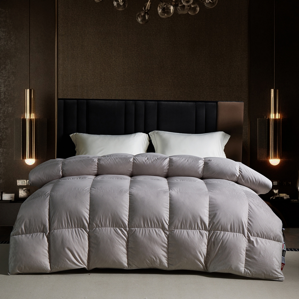 91家纺网 家纺一手货源 找家纺 御眠纺羽绒被壳 2025新款高精密全棉提花高端羽绒被壳羽绒被 灰色