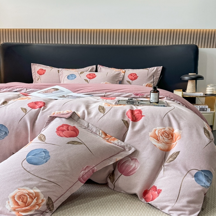 91家纺网 家纺一手货源 找家纺 昊翔 2025下半年新款全棉纯棉加厚磨毛四件套 富安-咖