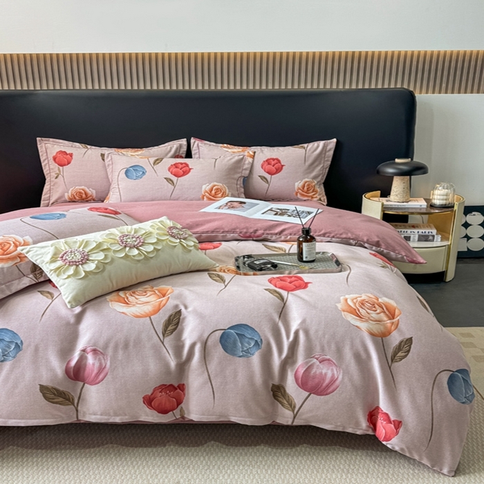 91家纺网 家纺一手货源 找家纺 昊翔 2025下半年新款全棉纯棉加厚磨毛四件套 富安-咖