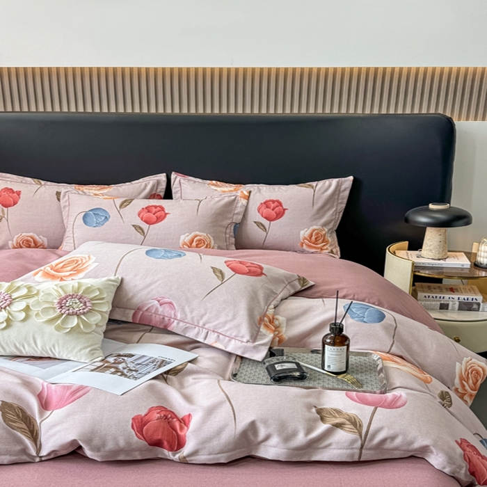 91家纺网 家纺一手货源 找家纺 昊翔 2025下半年新款全棉纯棉加厚磨毛四件套 富安-咖