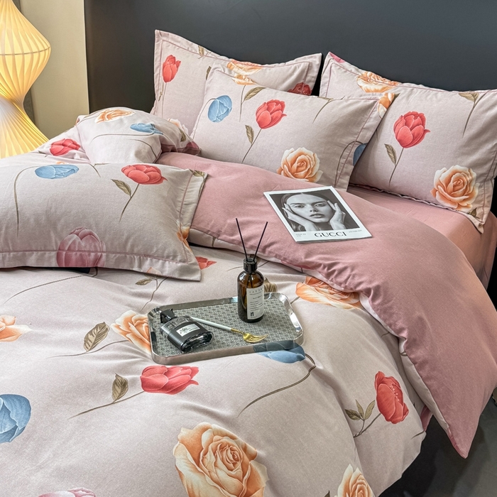 91家纺网 家纺一手货源 找家纺 昊翔 2025下半年新款全棉纯棉加厚磨毛四件套 富安-咖