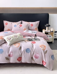 91家纺网 家纺一手货源 找家纺 昊翔 2025下半年新款全棉纯棉加厚磨毛四件套 富安-咖