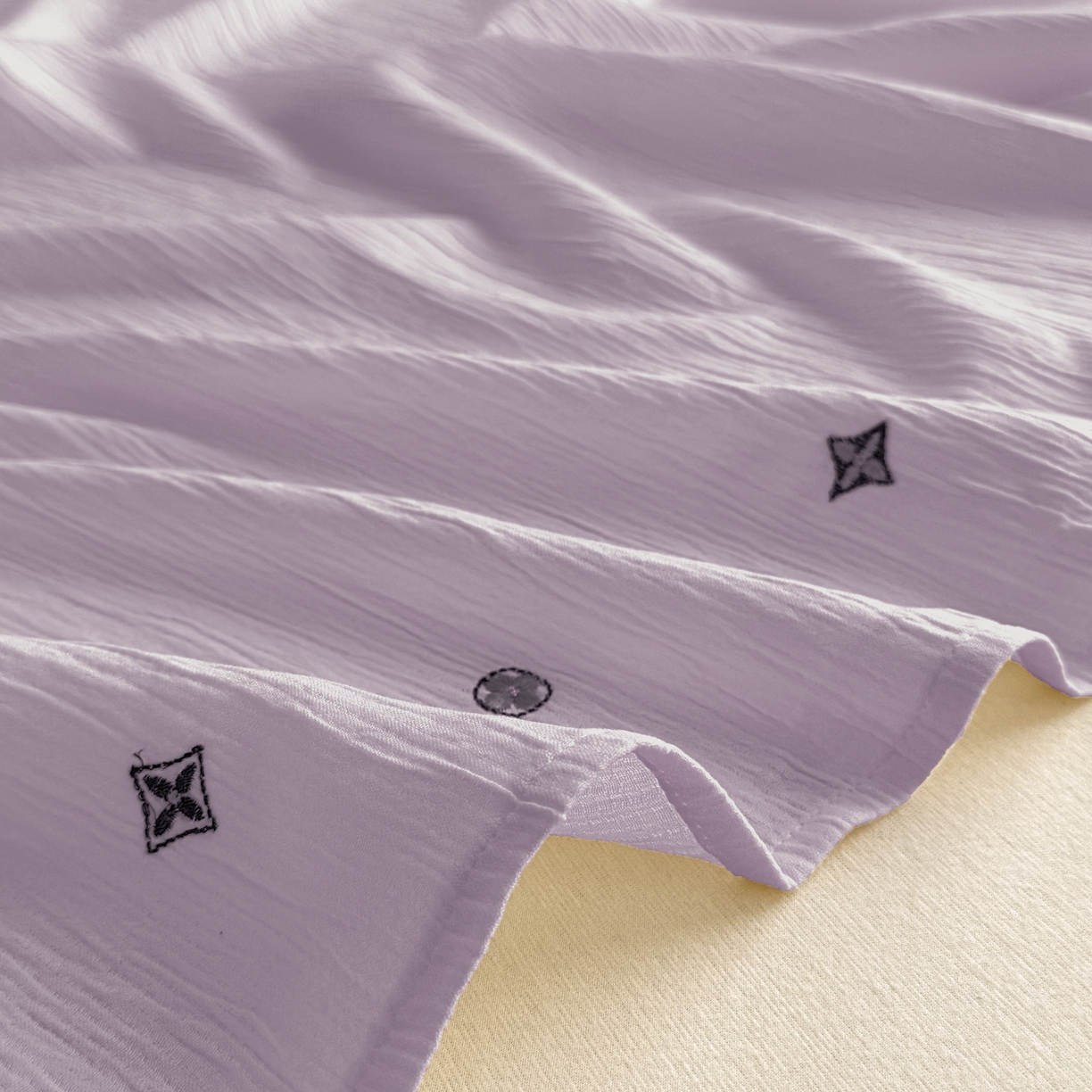 91家纺网 家纺一手货源 找家纺 乐嘉盈 2025新款双层纱布毯 香芋紫