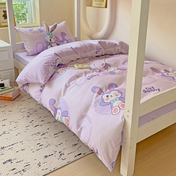 91家纺网 家纺一手货源 找家纺 海岛哥哥 2025新款云朵水洗棉学生床宿舍上下铺三件套 戴菲