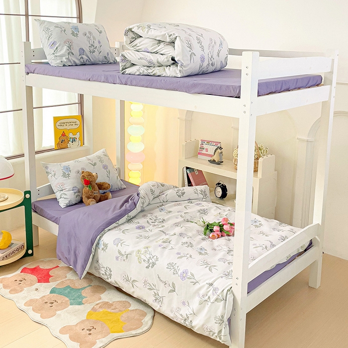 海岛哥哥 2025新款云朵水洗棉学生床宿舍上下铺三件套 繁华相见