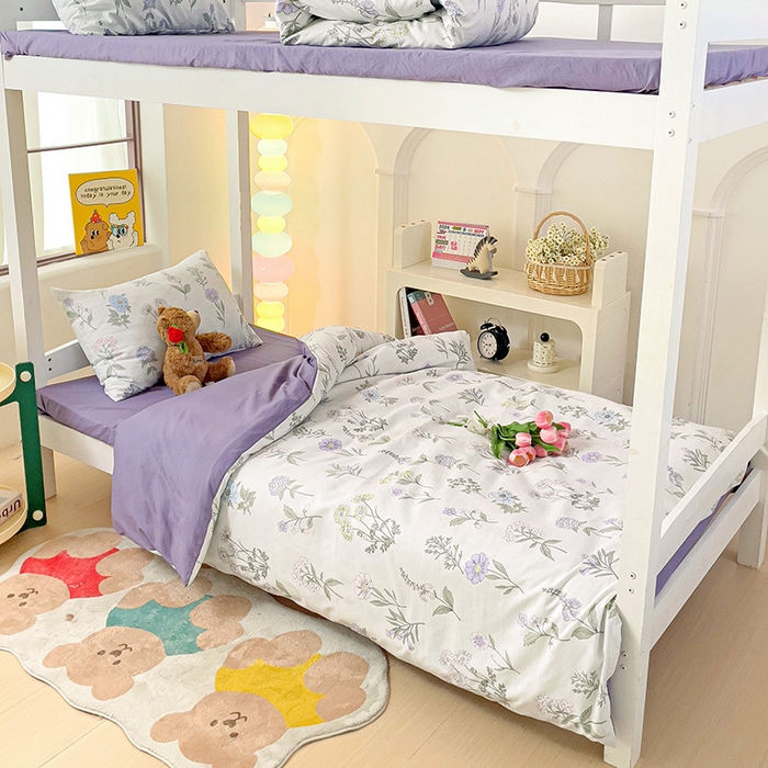 91家纺网 家纺一手货源 找家纺 海岛哥哥 2025新款云朵水洗棉学生床宿舍上下铺三件套 繁华相见