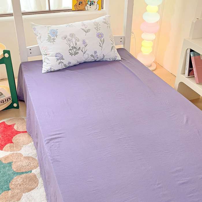 91家纺网 家纺一手货源 找家纺 海岛哥哥 2025新款云朵水洗棉学生床宿舍上下铺三件套 繁华相见